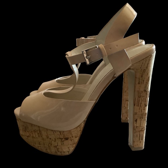 ALDO JESTER NUDE T-STRAP PLATFORM HIGH HEELS/ Size 7.5 - Picture 5 of 15